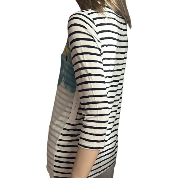 TRIBAL Top Shirt Blouse Tunic Rayon Nylon Limited Edition Floral and Stripe - Picture 9 of 14